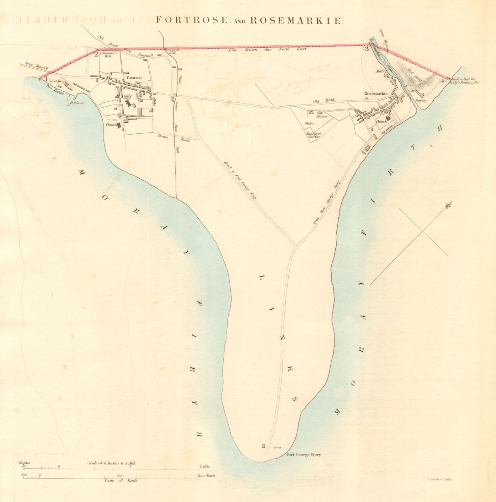 FORTROSE & ROSEMARKIE borough/town plan. REFORM ACT. Scotland. DAWSON 1832 map